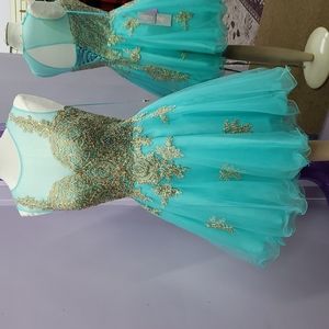 Let's Short Turquoise Party Dress